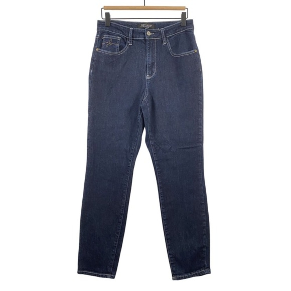 Judy Blue Womens Mom Jeans sz 7/28 Blue Dark Wash Cotton Blend High Rise Stretch